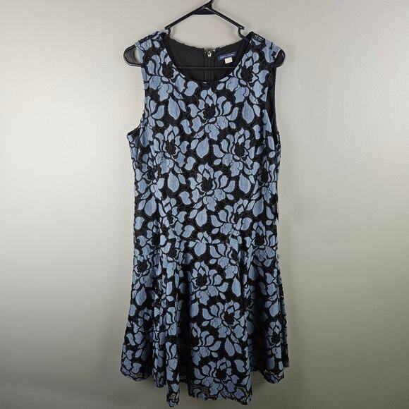 Tommy Hilfiger Fit & Flare Floral Lace Overlay Sleeveless Dress Size 14 - Picture 1 of 7